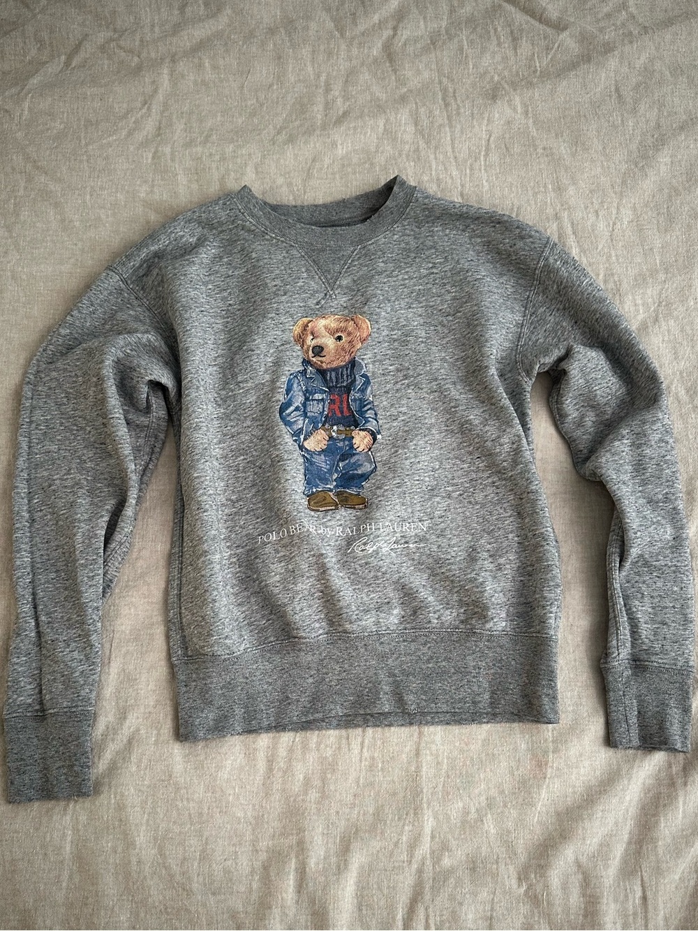 Polo Ralph Lauren Polo Bear Grey women’s Sweatshirt Crewneck XS